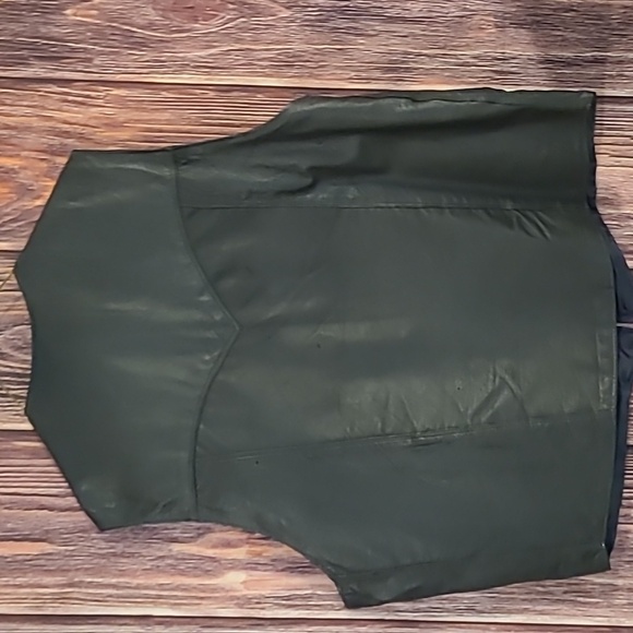 Genuine leather XXl black vest - Picture 3 of 5
